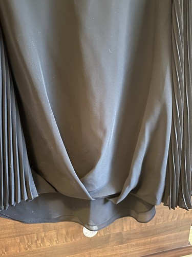 VINCE CAMUTO Top Manga Plisada Para Mujer M Negro Pullover Acordeón - Imagen 4 de 5