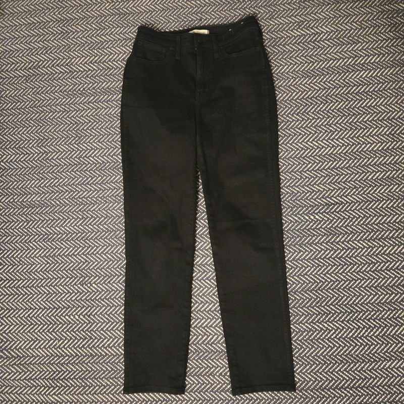 Madewell Jeans Womens 28 Black Curvy Stovepipe Crop Hem Dark Wash