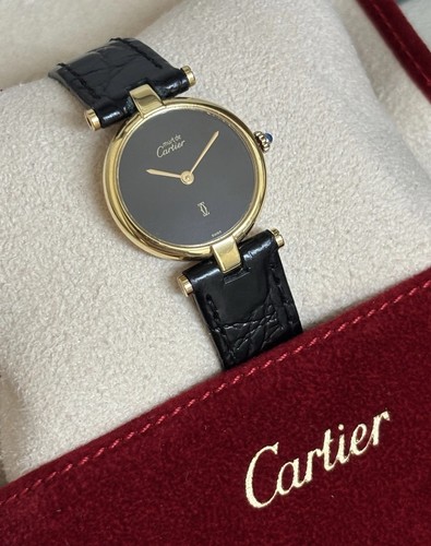Cartier Must De Cartier Onyx Rare Stone Dial Quartz Ladies Watch 2025 Service - Picture 3 of 23