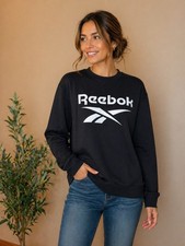 401. Reebok XL Black Fleece Crewneck Sweatshirt Logo Athletic NWT