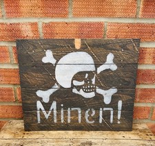 German WW2 Mine Sign Made From A Ammunition Box Lid￼