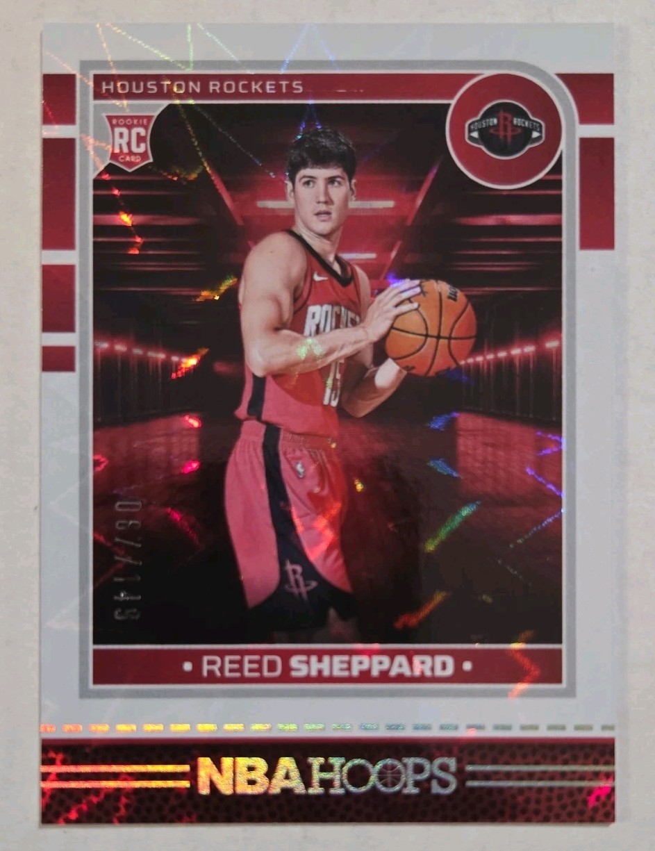 2024-25 Panini NBA Hoops REED SHEPPARD #233 White Explosion RC #109/149 ROCKETS