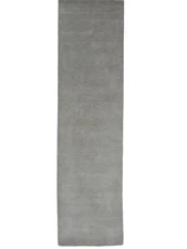 2'7x9'8 Gray Solid Hand-Loomed 3X10 Gabbeh Wool Runner Rug Home Decor Carpet
