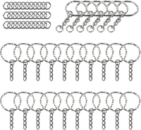 SchlüSselanhäNger,Keychain,100 StüCk 25Mm SchlüSselring Mit Kette SchlüSselanhäN
