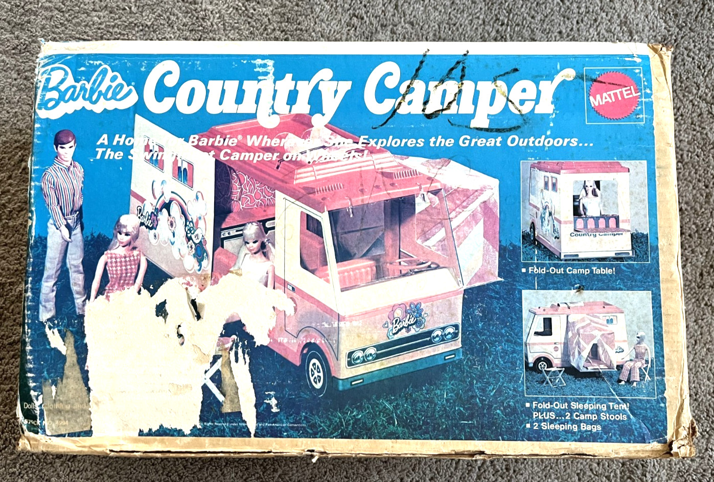 Vintage 1970's Mattel Barbie Country Camper w/ original box and accessories.
