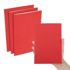 3 Pack A5 Notebook, A5 Journal Mini Notebook Pocket Kraft,Red