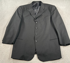 Mani Giorgio Armani Blazer Men's 48 Black Wool Four-Button Coat Sport Jacket