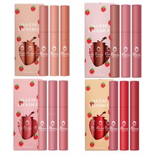 Lápiz labial líquido para mujeres fácil de aplicar 3 piezas 3 colores brillo labial aterciopelado mate