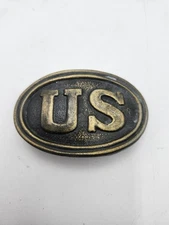Reproducrion Brass US Civil War Belt Buckle Infantry Soldiers Union Army 