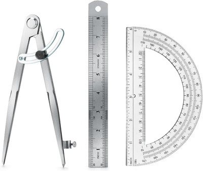 Compass Geometry Tool, Drawing Compass, Professional 8 Inch Large Compass with W