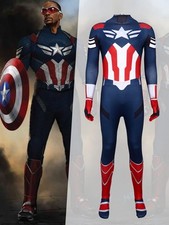 Captain America Brave New World Jumpsuit Costume Cosplay Outfits for Adults Kids