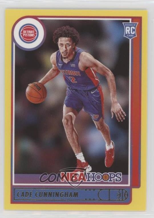 2021-22 Panini NBA Hoops Rookies Yellow Cade Cunningham #201 Rookie RC