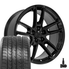 20 Inch Gloss Black 2718 Wheels Tires Tpms Set Fit Charger Challenger 300