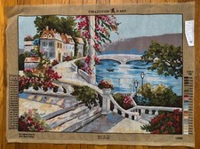 "The Lake Como" New Needlepoint Canvas Collection D'Art, Made in EU