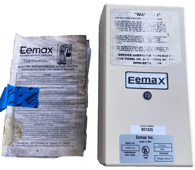 #ad Eemax EX90T ML Thermostatic Mini Hot Water Heater Tankless Made USA 240V Unused $149.86