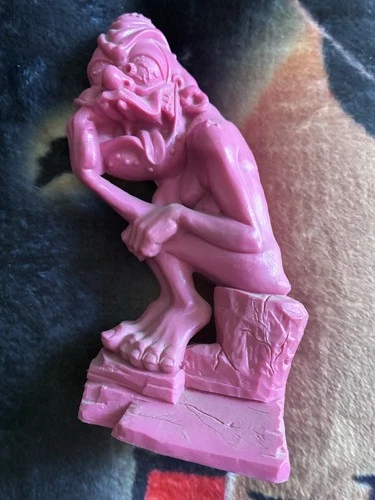 vtg 1963 Marx Nutty Mads Plastic Toy The Thinker Pink