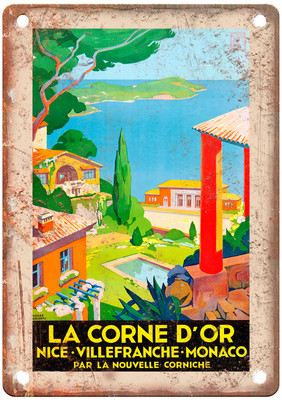 Vintage Monaco 1930 Travel Poster Retro Look Sign T1983