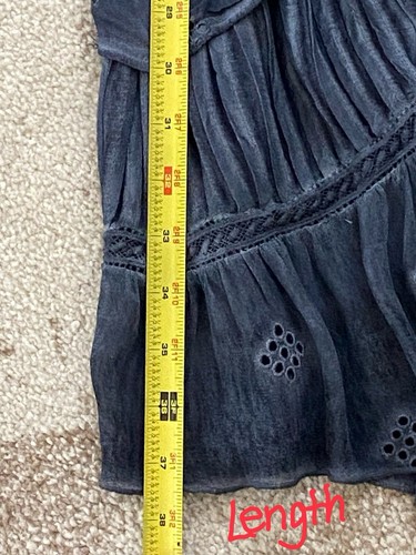 Soft Surroundings Denim Blue Lined Tiered Long Maxi Skirt Sz M - Picture 8 of 9