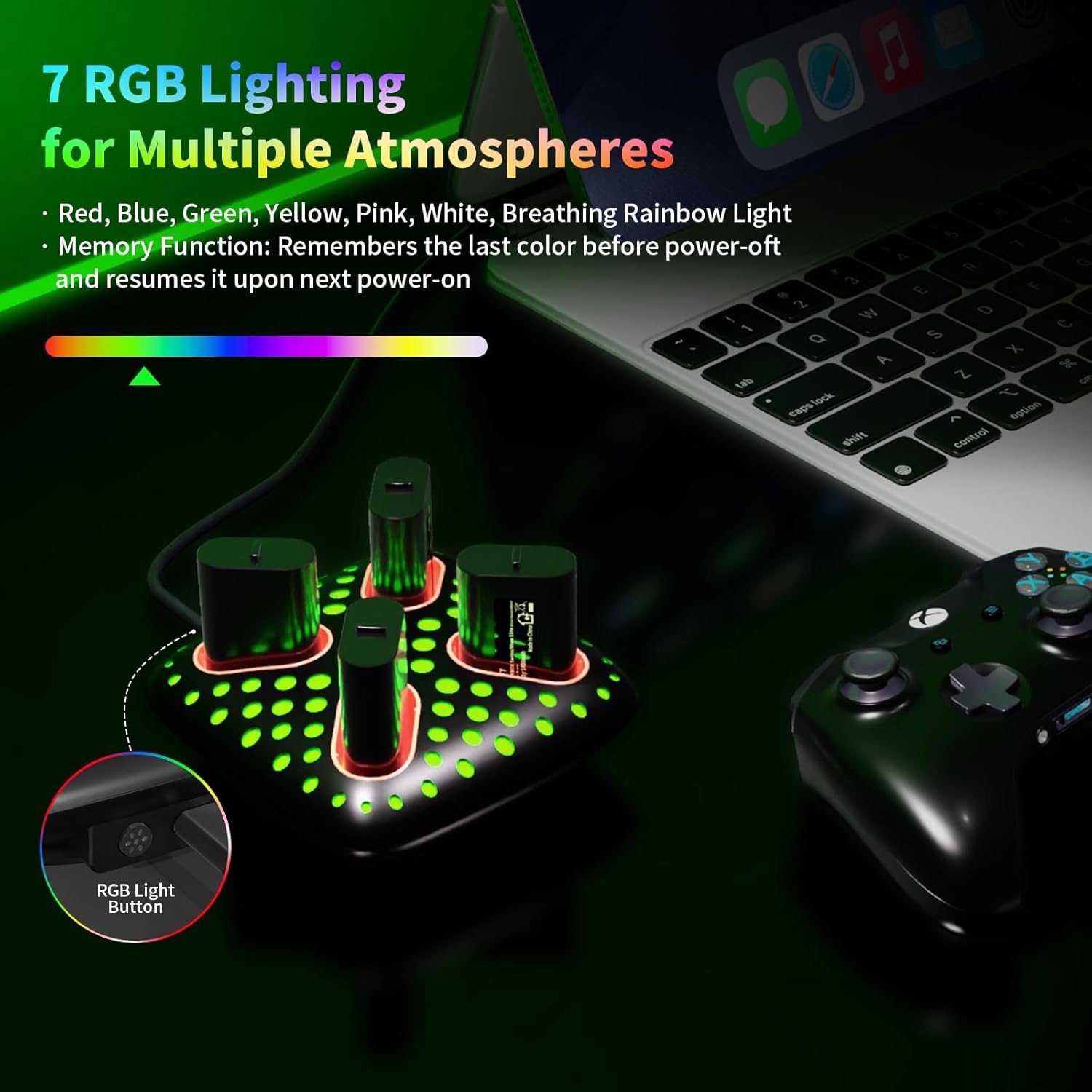 AceGamer 4 Batterie 1400mAh con Base RGB per Xbox foto 2