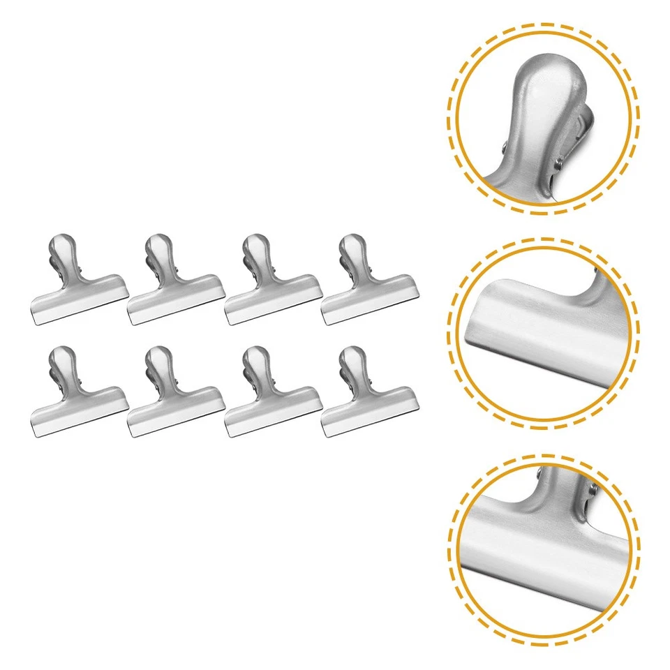  Clip da 8 pezzi Clip per cibo in acciaio inossidabile Sigillatore di sigillanti - Immagine 2 di 4
