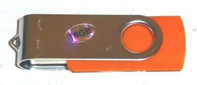 16GB USB 2.0 Flash Drive with Rotating Cover Orange Unbranded