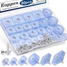 80Pcs Screw On Rubber Feet for Furniture, 3 Styles Non Slip Furniture Pads wi...