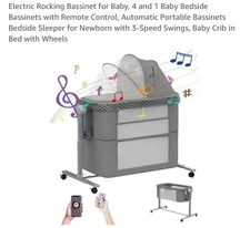 Gray baby bassinet bedside sleeper. Used but in great condition.