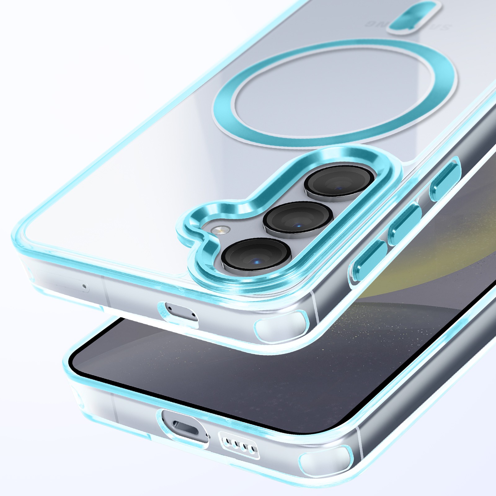 Coque silicone cristal bleu pour Galaxy S24 Plus et S25 Plus - 2