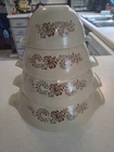 Pyrex Cinderella Homestead Nesting Mixing Bowls Tan & Brown 441 442 443 444