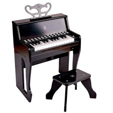 Hape: Learn With Lights Piano w/ Stool - Black - Wooden Electric Musical Toy, 3 