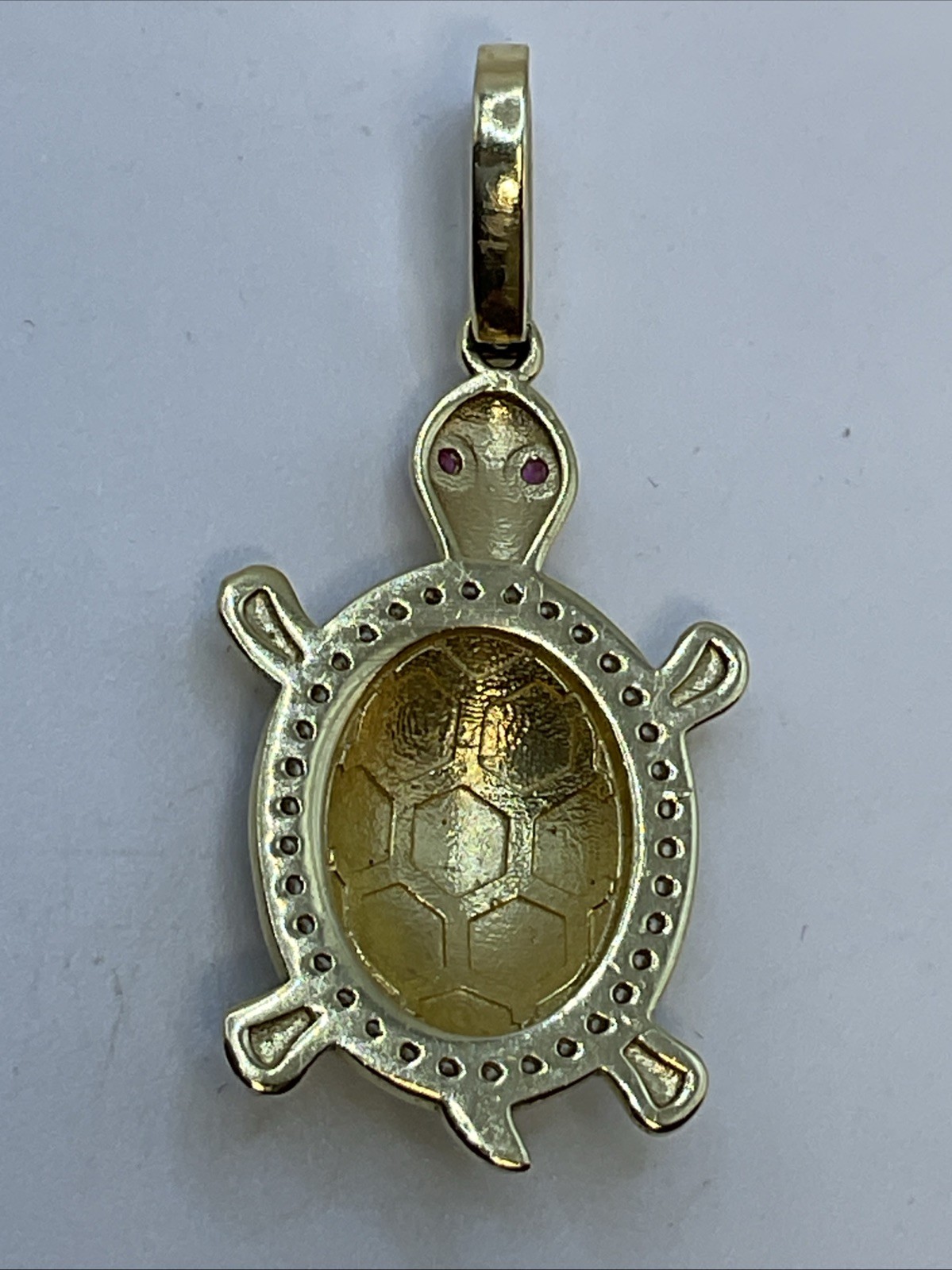 TURTLE Charm Pendant Solid 13K Two Tone Gold Crea… - image 8