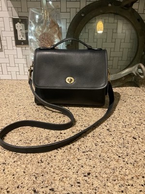 Coach Vintage Court Bag Glovetanned Leather 9870 Navy Blue | eBay