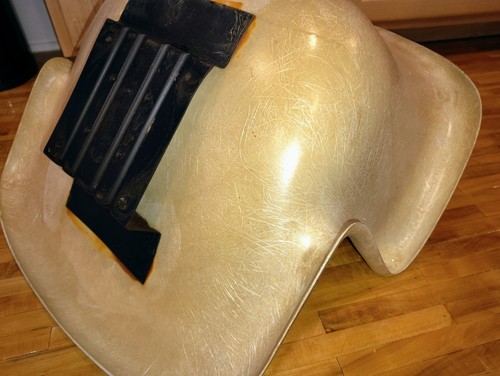 Sedia vintage epoca Eames pergamena fibra di vetro seduta scocca non marcata Herman Miller - Foto 9 di 13