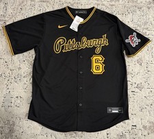 Camiseta deportiva de béisbol Nike Pittsburgh Pirates Konnor Griffin #6 negra MLB para hombre talla: L