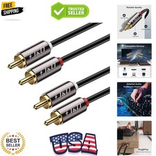 2 RCA M/M Stereo Audio Cable, Gold-Plated 2RCA Male to 2RCA Male Copper Shell...