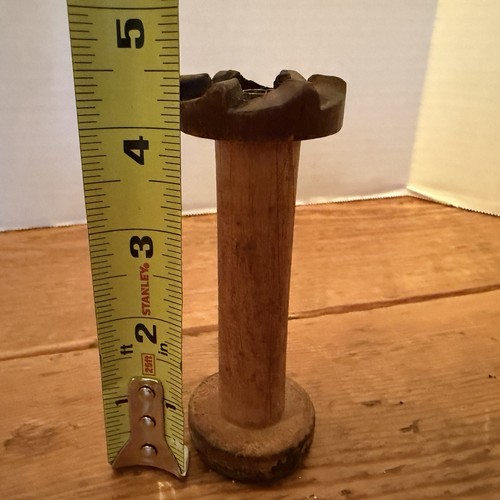 Antique Vintage 1 Textile Mill Spool Industrial Bobbin Primitive Decor 4.5” - Picture 4 of 5