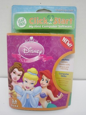 Leap Frog Click Start Disney Princess Love of Letters Phonics Software Game New