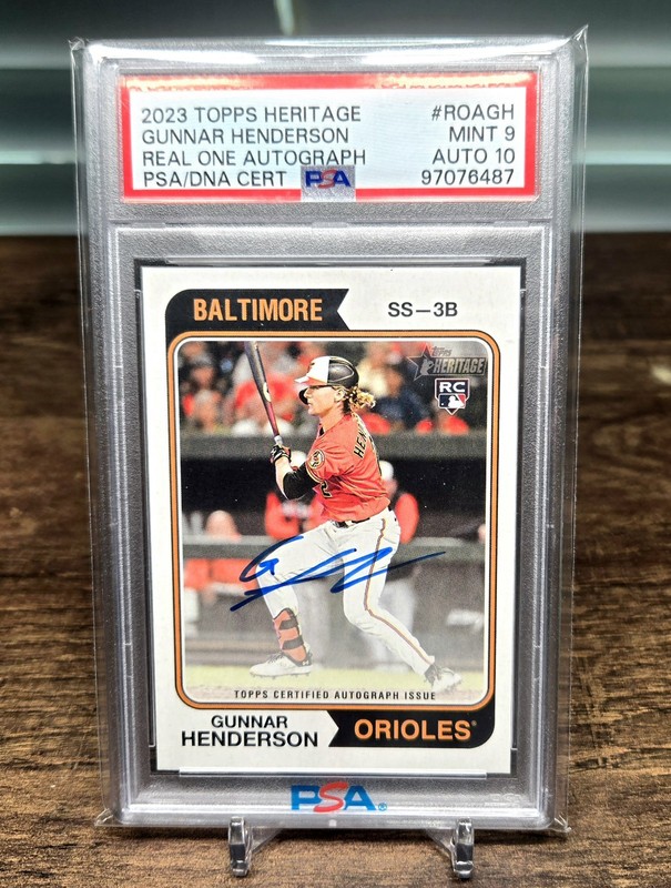 2023 Heritage Gunnar Henderson Real One Rookie Auto Autograph PSA 9 Auto 10
