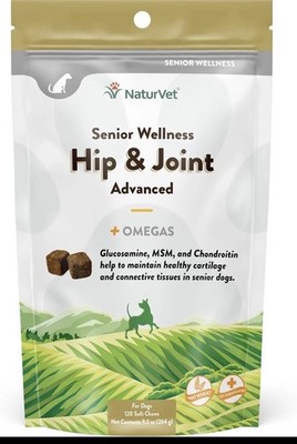 NaturVet Senior Wellness Hip & Joint Advanced Plus Omegas for Dog 120 Soft Chews