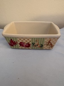 Nantucket Pottery Mini Loaf Baking Dish Fall Themed 5” x 3”