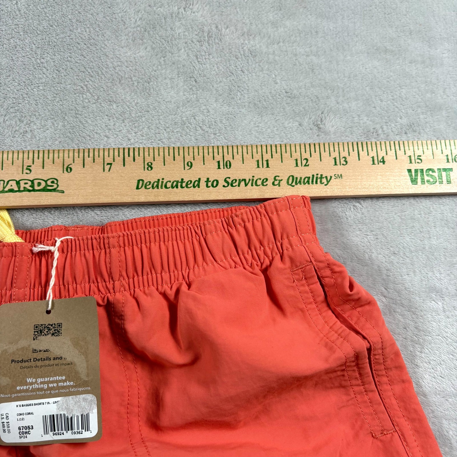 Patagonia 7" Baggies Shorts Boys L (12) Orange Mesh Lined Drawstring Outdoor thumbnail 5