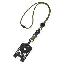 ID Card Badge Holder Heavy Duty Breakaway Lanyard Matte Design, Black/Dark Green
