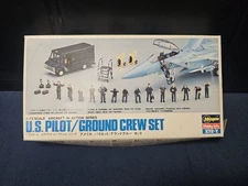 Hasegawa U.S. Pilot & Ground Crew Set 1/72 Scale Plastic Kit NEW OPEN BOX 