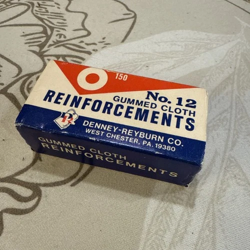 Denney-Reyburn No. 12 Gummed Cloth Reinforcements Vintage Some NOS Remain