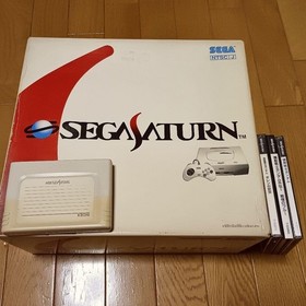 Sega Saturn Console Gray w/Gundam Software USED Japan Free Shipping Very Good
