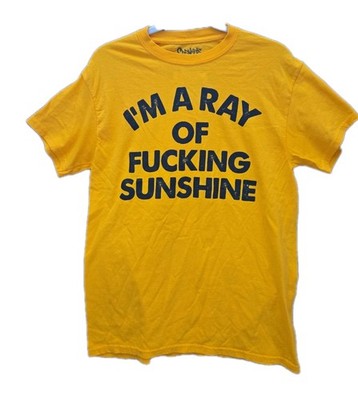Spencer s T-Shirt Men s Size M Yellow Ray Of F*cking Sunshine Novelty Sarcastic