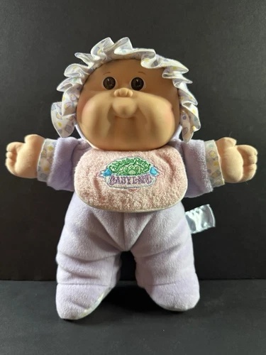 Vintage 1988 Hasbro Cabbage Patch Doll Babyland Baby Toy, Rattles, Purple Outfit