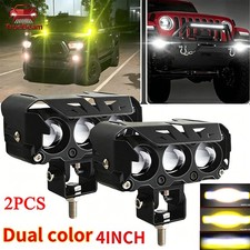 2x 120w 4 Led Cube Work Light Bar Yellow White Driving Fog Spot Pods Offroad