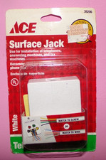 Surface Mount Phone Jack 4 Wire White 36206 Telephone