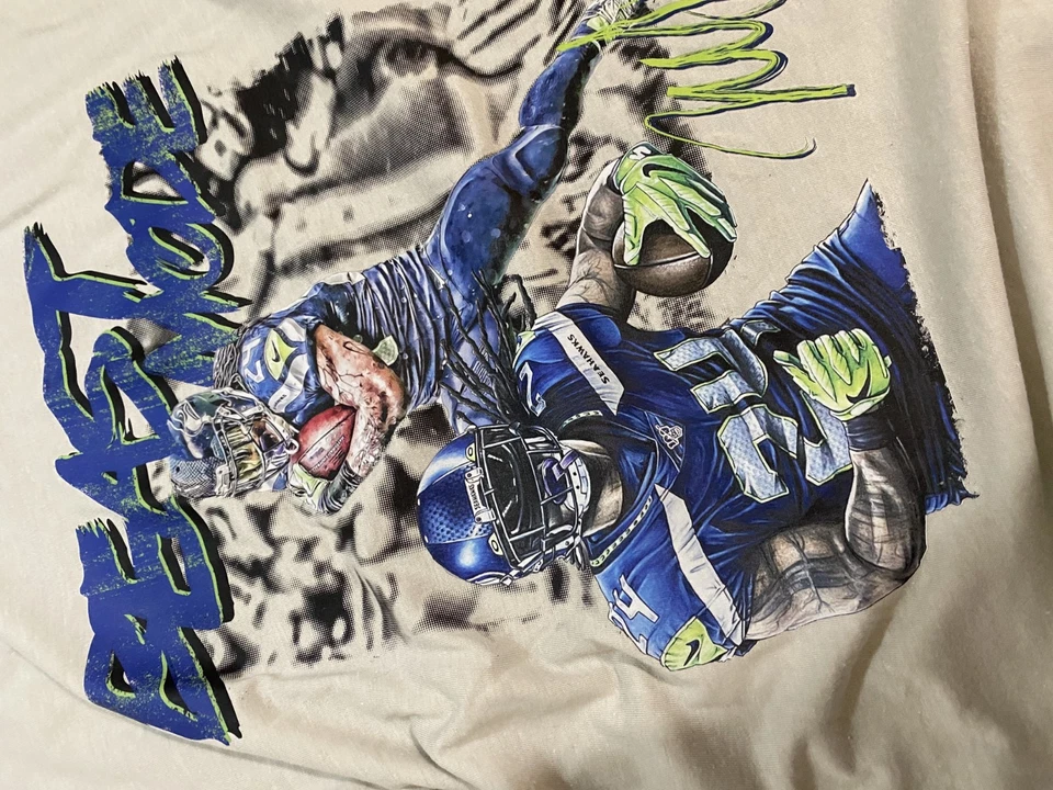 Camisa Seahawks Marshawn Lynch Beast Mode Camiseta Homenaje, Legion of Boom Foto 2 de 4